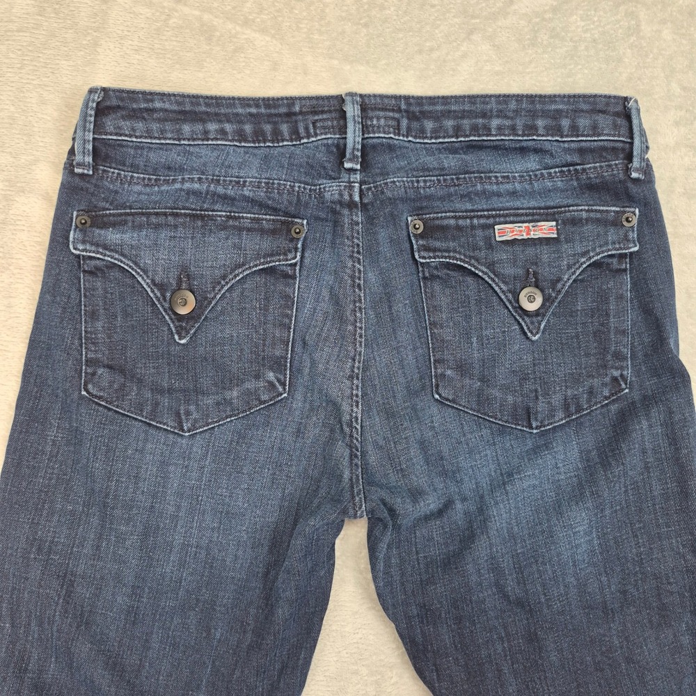 Hudson Straight Leg Flap Pocket Jeans Dark Indigo W429DHK 29 Mid Rise Women's